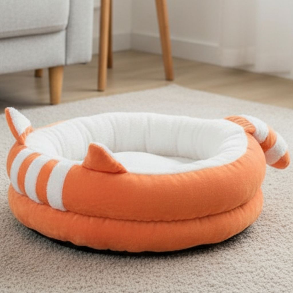 Cama Redonda de Pelúcia para Pet Rocco