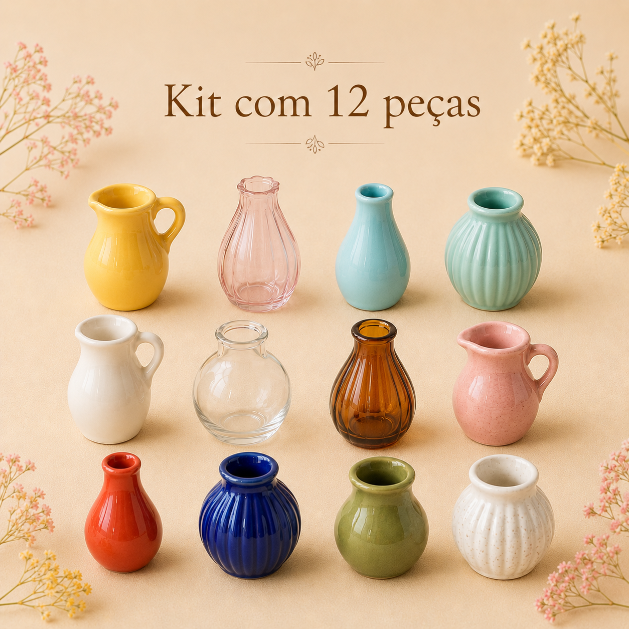 Ímãs de Geladeira em Formato de Vaso Roselle