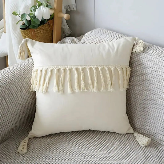 Coleção de Fronhas com Tufos e Franjas Boho