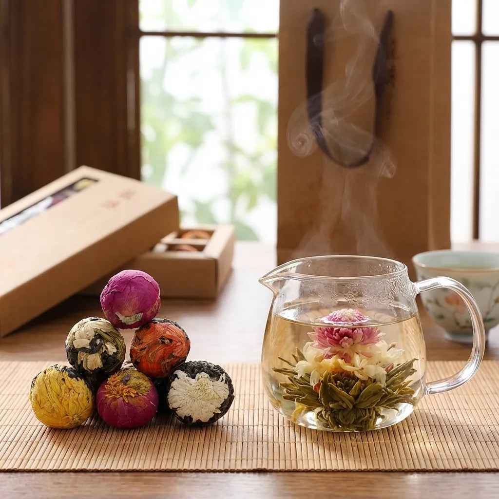 Bolas de Chá (18 Unidades) Flor que Desabrocha – Bola de Dragão Pu-erh de Chá