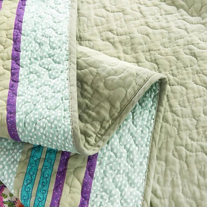 Jogo de Cama com Colcha de Algodão 3 Peças Elara