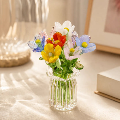 Conjunto de Flores de Vidro em Miniatura Floria