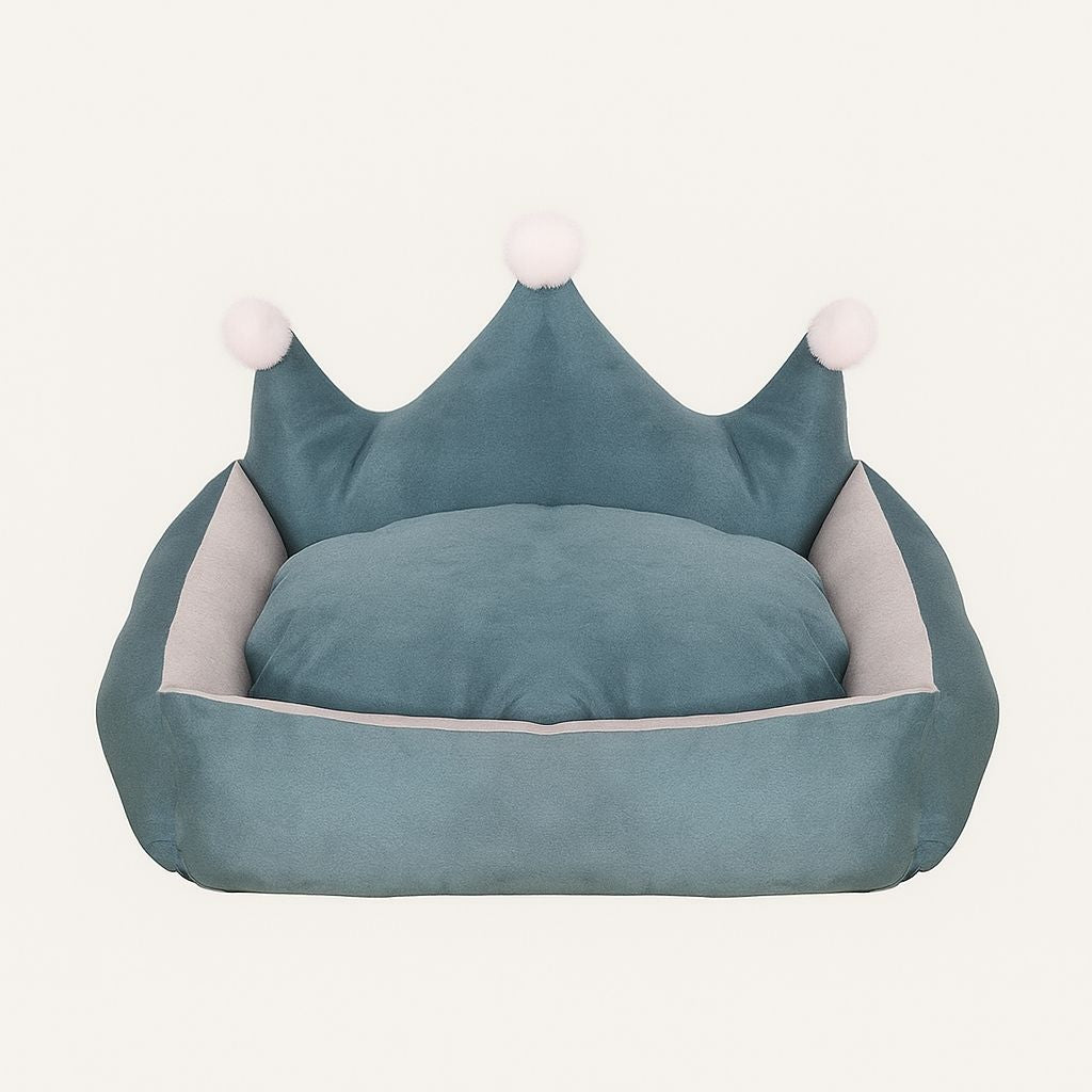Cama para Cachorro com Coroa e Almofada de Pelúcia Leo