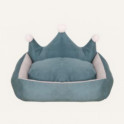 Cama para Cachorro com Coroa e Almofada de Pelúcia Leo