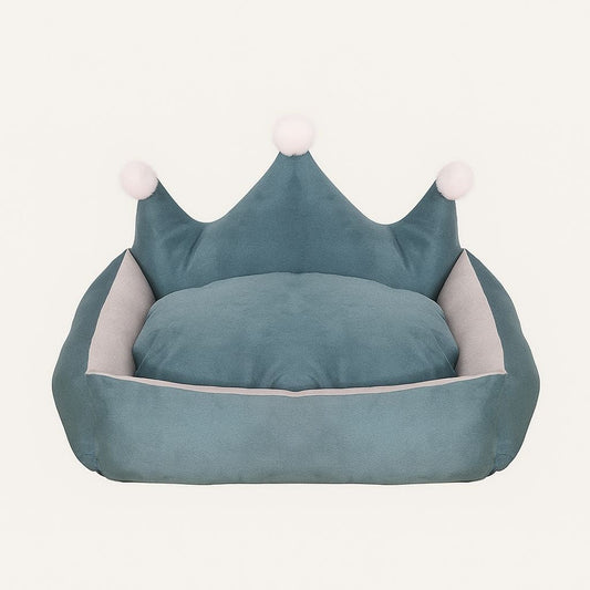 Cama para Cachorro com Coroa e Almofada de Pelúcia Leo