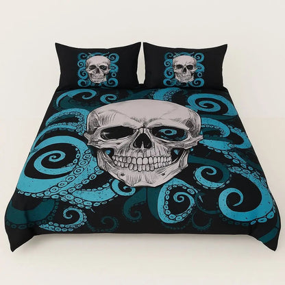 Jogo de Cama Jaxon com Colcha Estampa 3 Caveiras