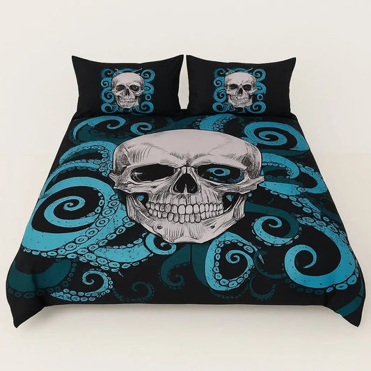 Jogo de Cama Jaxon com Colcha Estampa 3 Caveiras