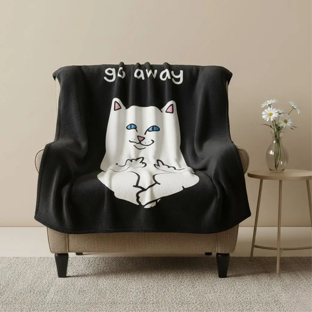 Manta Estampado de Gato de Fleece
