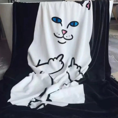 Manta Estampado de Gato de Fleece