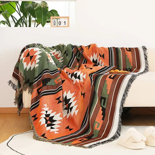 Manta para Sofá Zahara Boho de Algodão