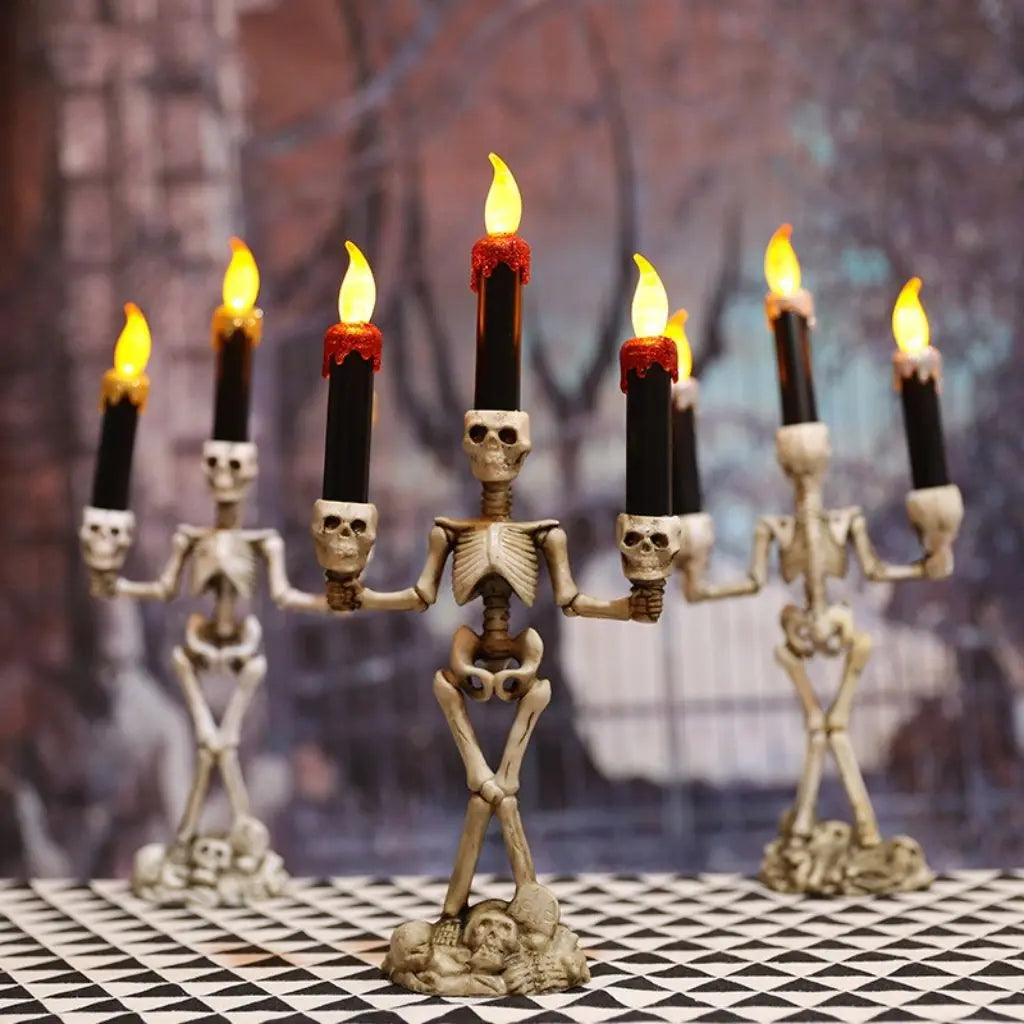 Porta-Velas Esqueleto Bones Trio