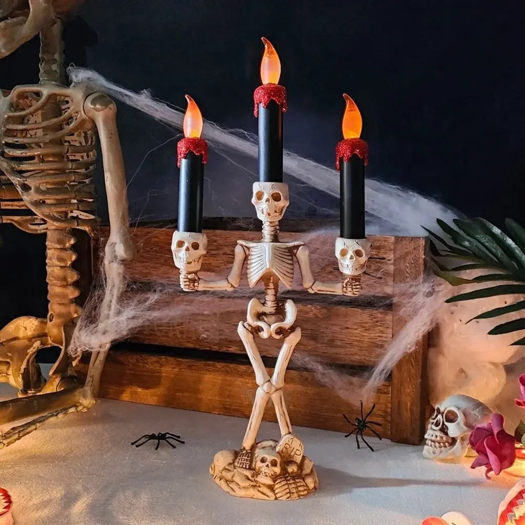 Porta-Velas Esqueleto Bones Trio