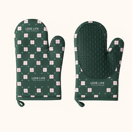 Luvas de Forno Hannah – Luvas de Algodão e Silicone Resistentes ao Calor