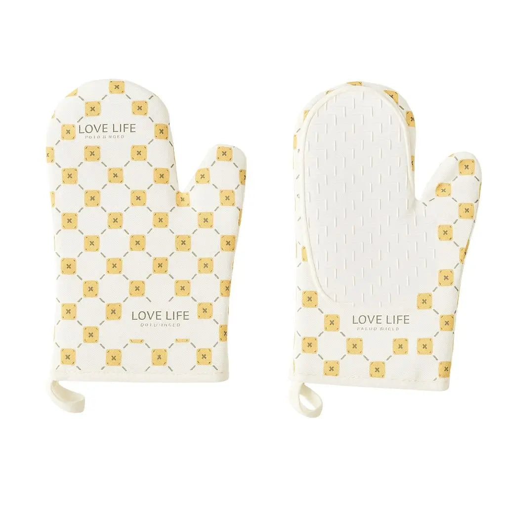 Luvas de Forno Hannah – Luvas de Algodão e Silicone Resistentes ao Calor