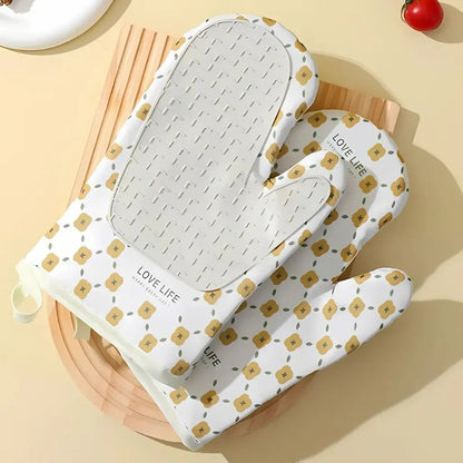Luvas de Forno Hannah – Luvas de Algodão e Silicone Resistentes ao Calor
