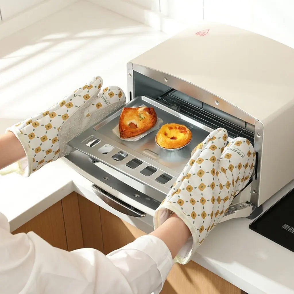 Luvas de Forno Hannah – Luvas de Algodão e Silicone Resistentes ao Calor