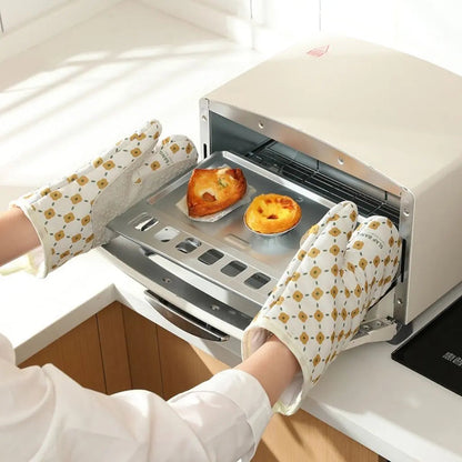 Luvas de Forno Hannah – Luvas de Algodão e Silicone Resistentes ao Calor
