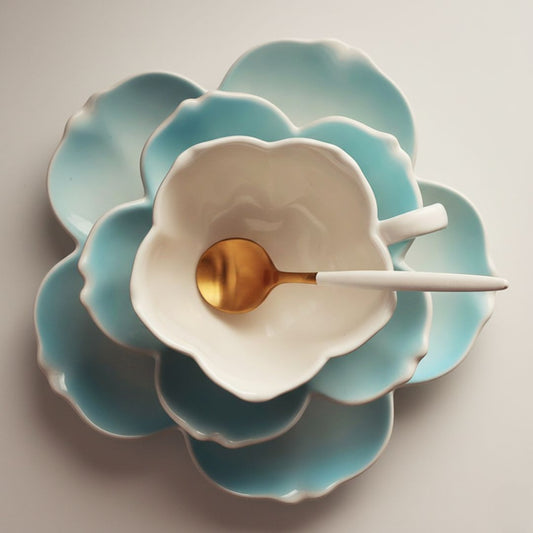 Conjunto de Xícaras de Porcelana Floral