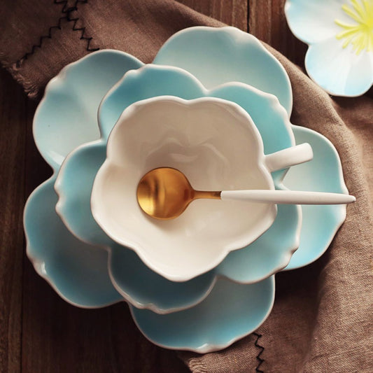 Conjunto de Xícaras de Porcelana Floral