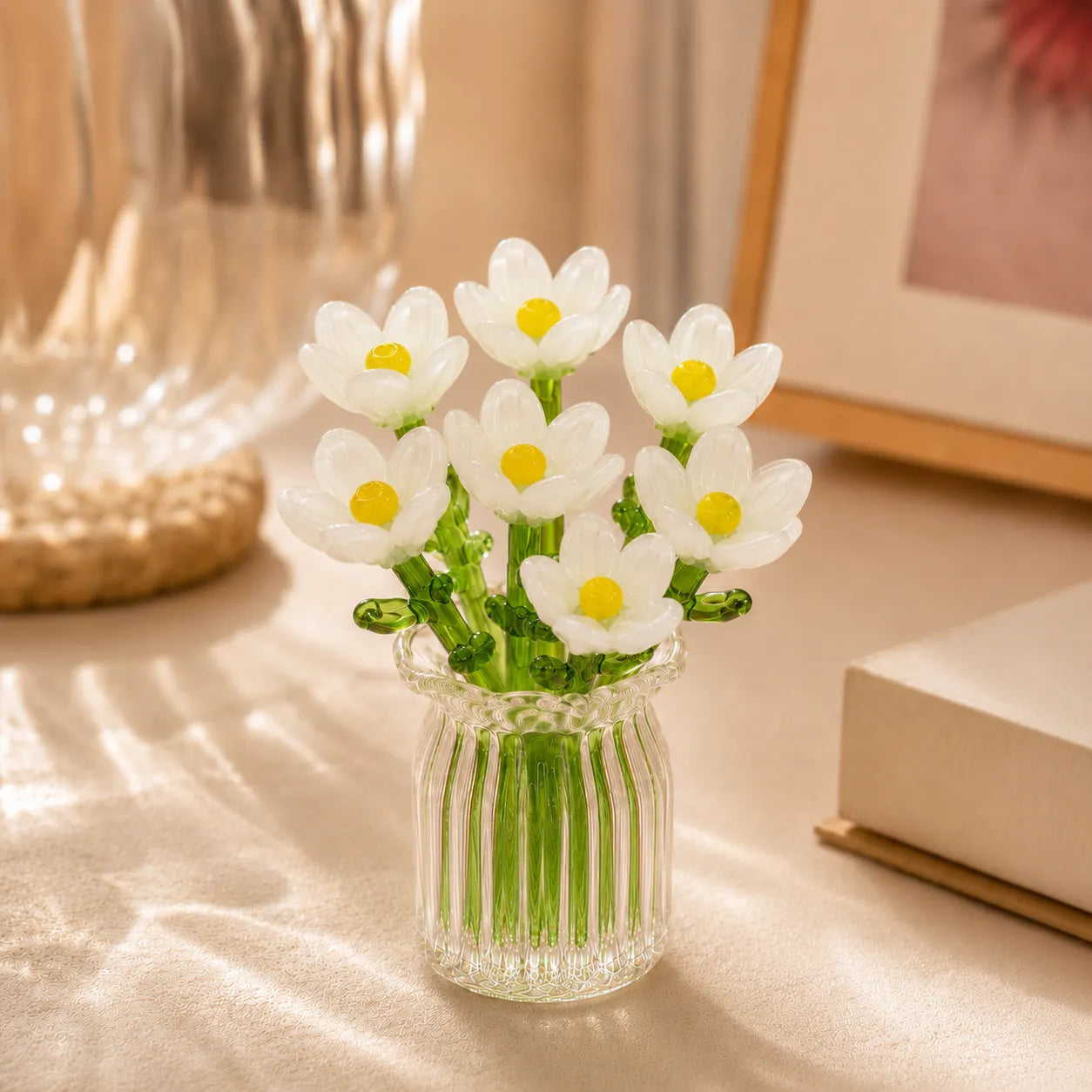 Conjunto de Flores de Vidro em Miniatura Floria