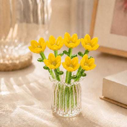 Conjunto de Flores de Vidro em Miniatura Floria