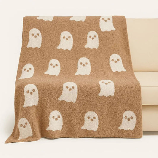 Manta Hailey Fantasma em Tricô Halloween