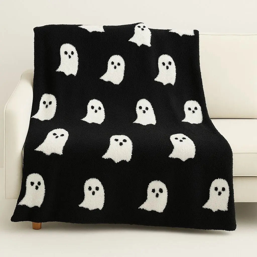 Manta Hailey Fantasma em Tricô Halloween