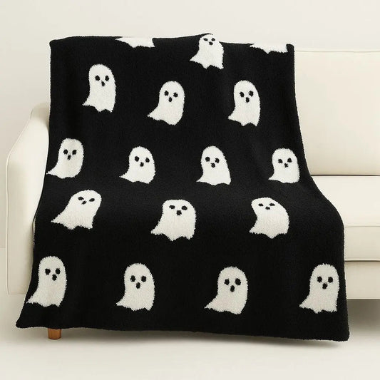 Manta Hailey Fantasma em Tricô Halloween