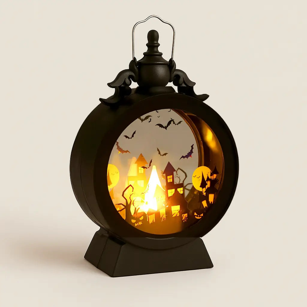 Brilho da Meia-Noite – Lanterna de Halloween Retrô