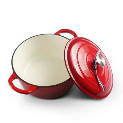 Panela de Sopa em Ferro Fundido Esmaltado Clara
