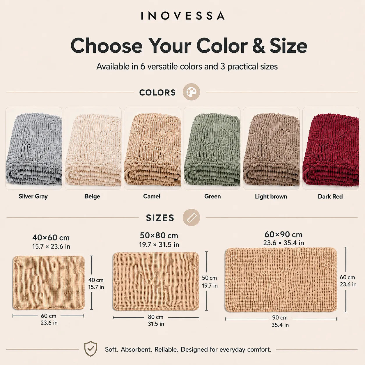 Tapete de Banheiro Absorvente em Chenille Kaelis