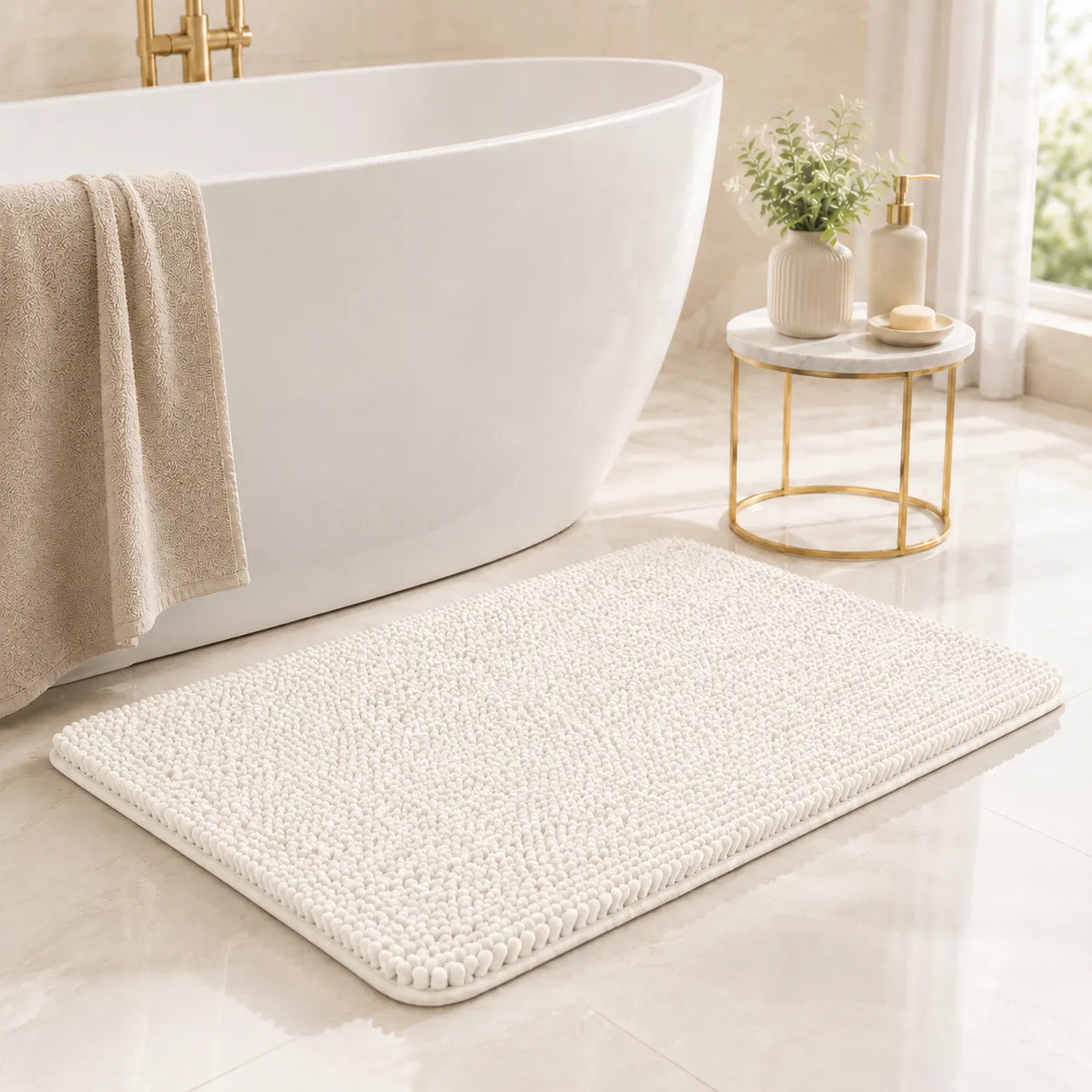 Tapete de Banheiro Absorvente em Chenille Kaelis