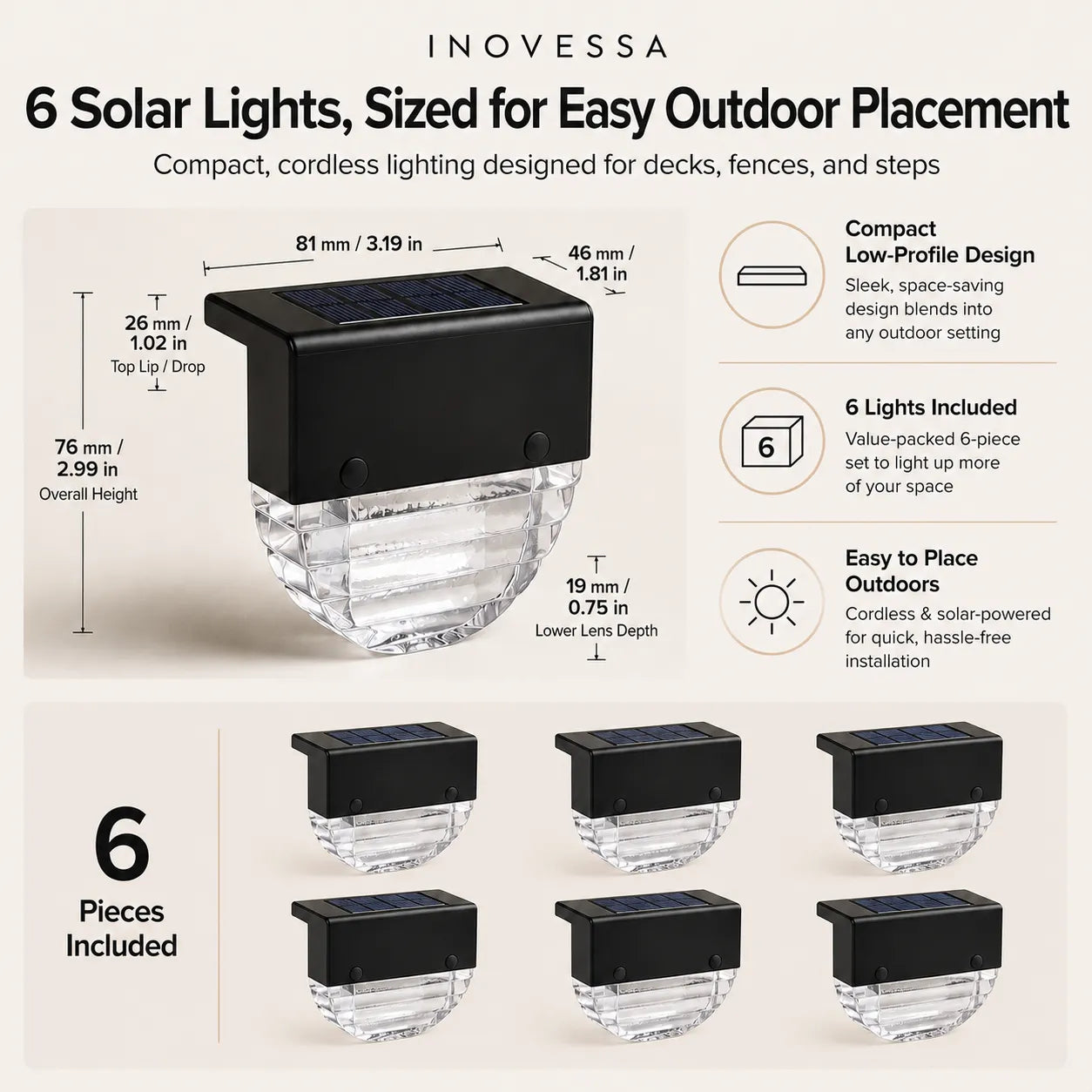 Luzes Solares para Deque e Cerca (Kit com 6) Lumira