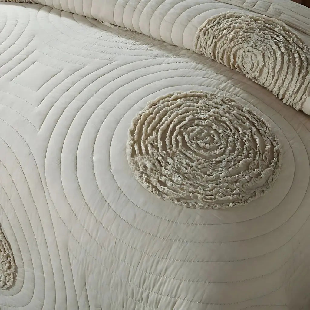 Colcha Camille Bordada e Acolchoada