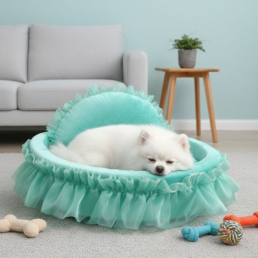 Cama Aconchegante com Babados para Pet Bella