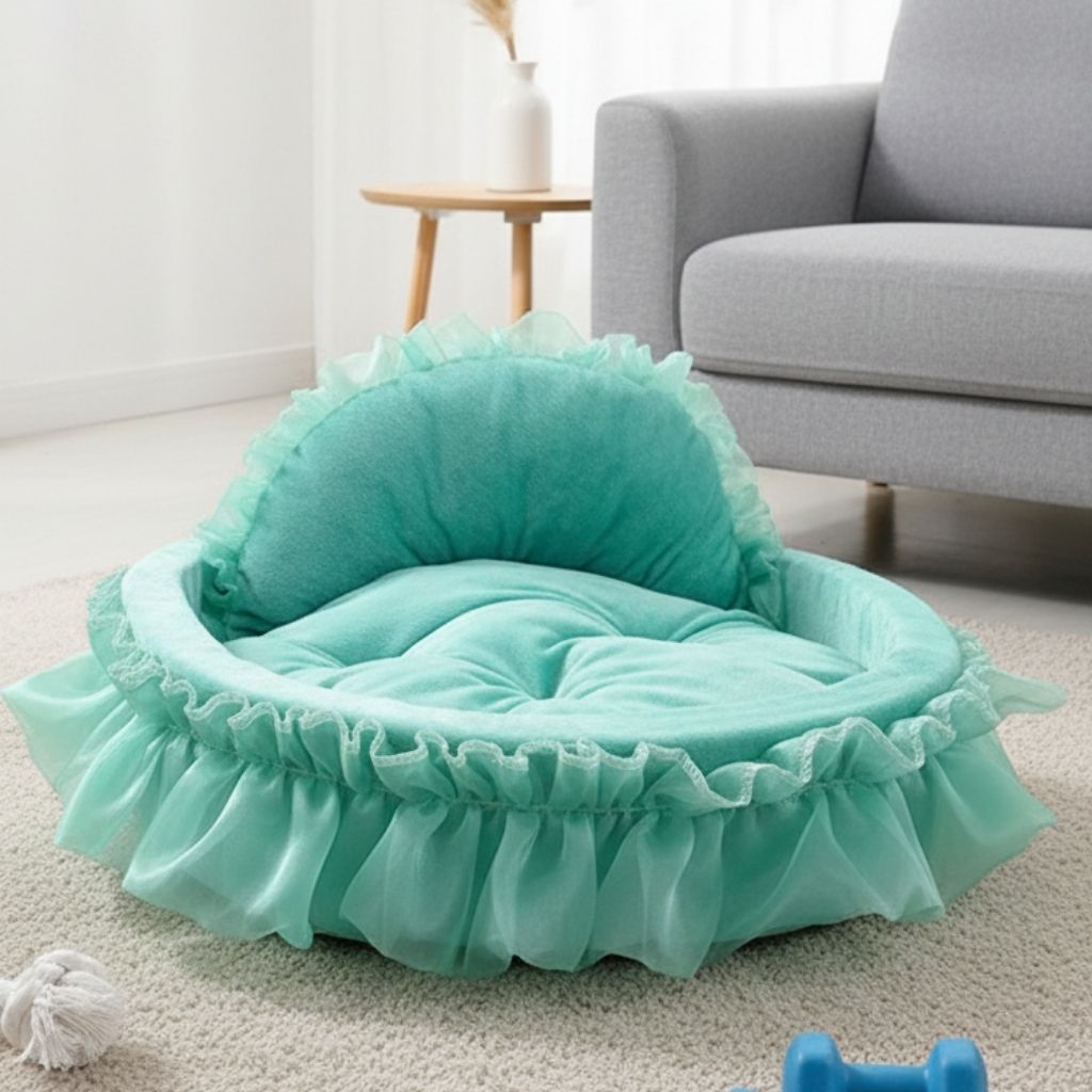Cama Aconchegante com Babados para Pet Bella