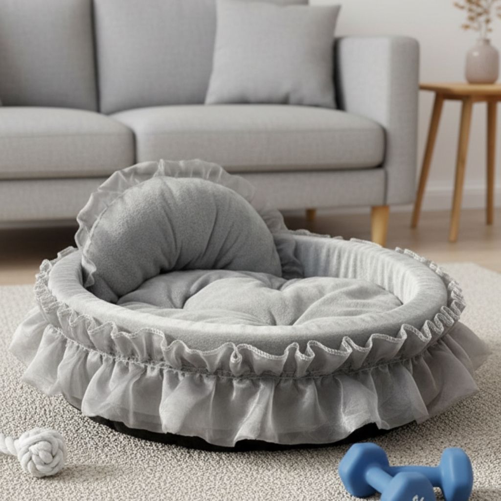 Cama Aconchegante com Babados para Pet Bella