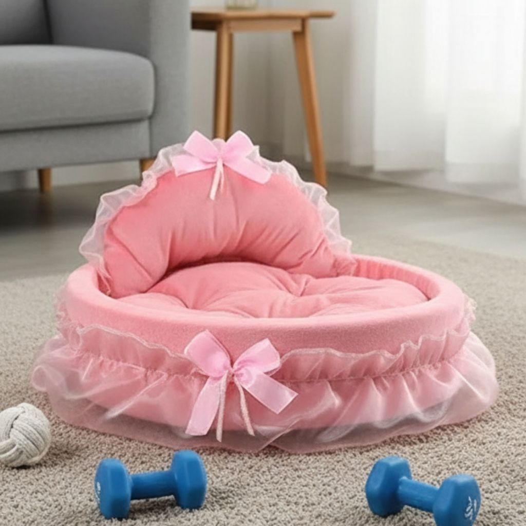 Cama Aconchegante com Babados para Pet Bella