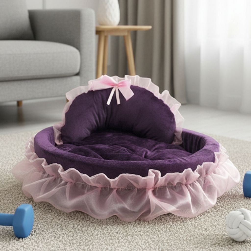 Cama Aconchegante com Babados para Pet Bella