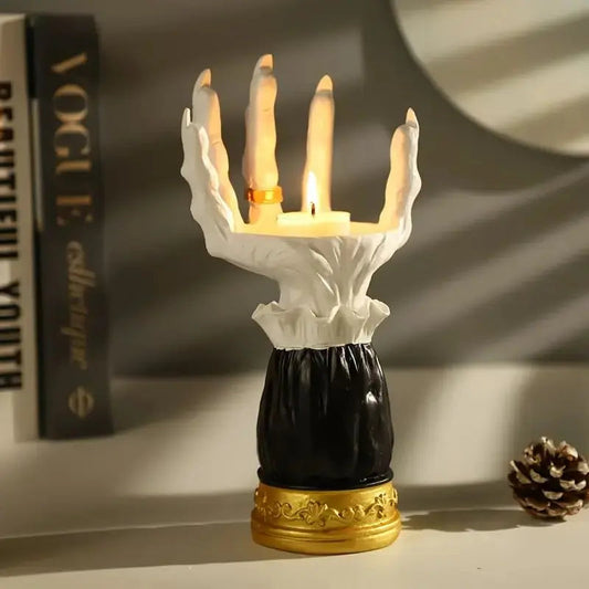 Porta-Velas em Formato de Mão de Bruxa Salem