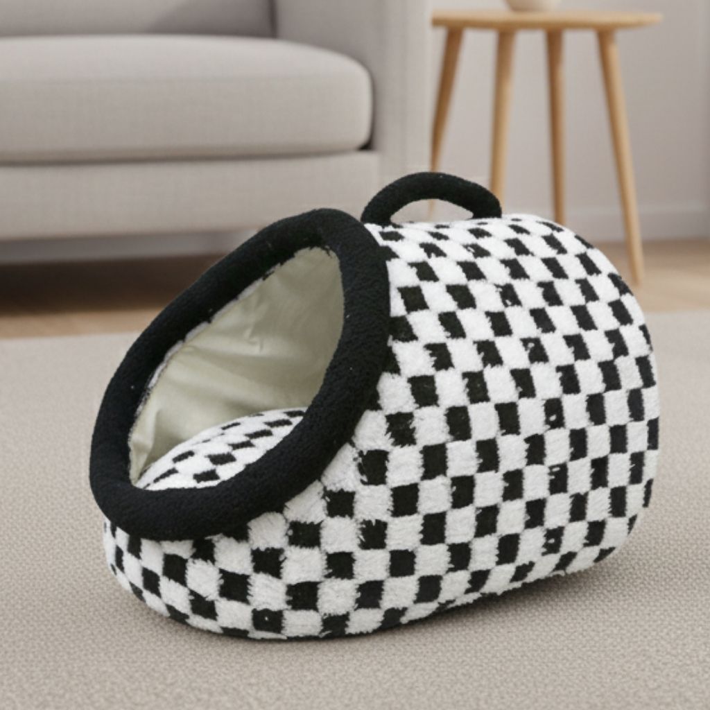 Cama Semifechada Xadrez para Pet Arlo