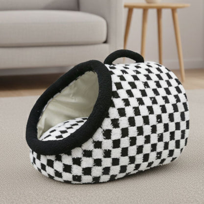 Cama Semifechada Xadrez para Pet Arlo