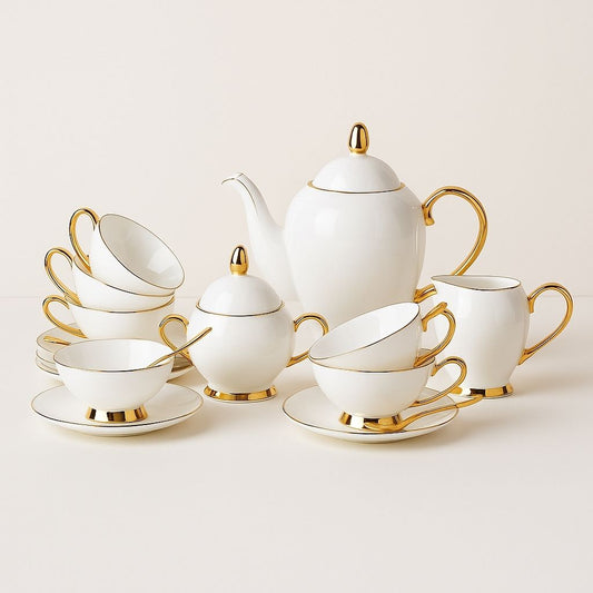 Conjunto de Chá e Café em Bone China Aurora