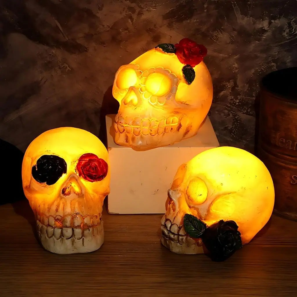 Luminária de LED Caveira Fantasma de Halloween