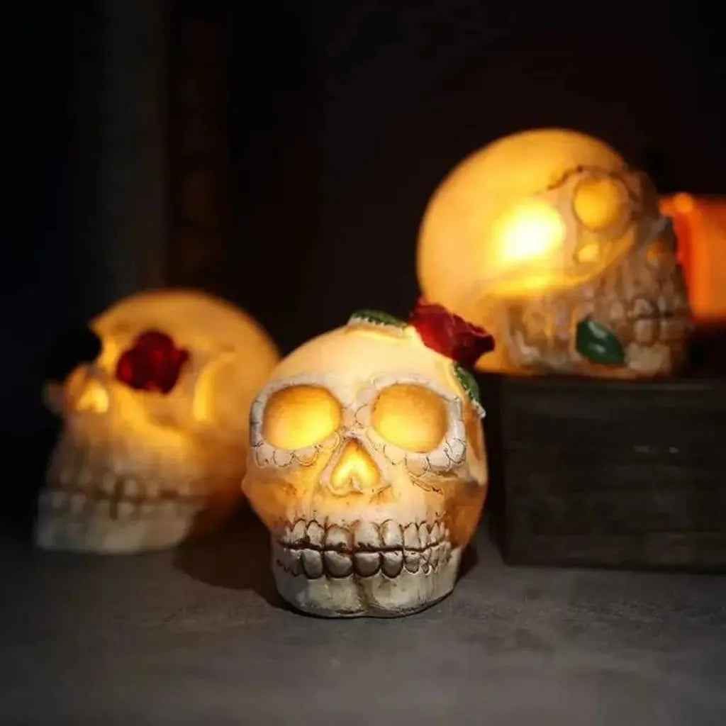 Luminária de LED Caveira Fantasma de Halloween