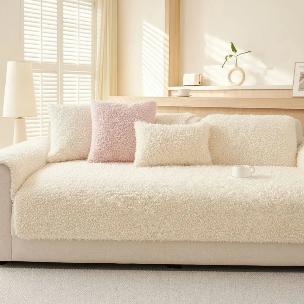 Capa de Sofá Lillian Polar de Fleece Grosso de Inverno
