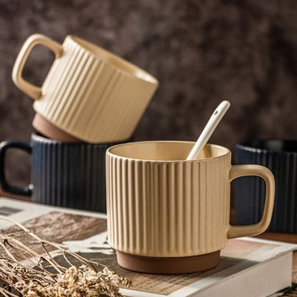 Caneca de Cerâmica Caleb – Xícara de Cerâmica Listrada