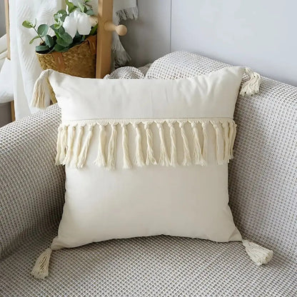 Coleção de Fronhas com Tufos e Franjas Boho