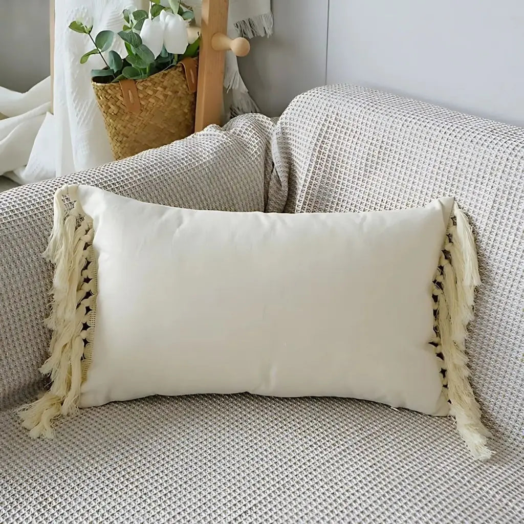 Coleção de Fronhas com Tufos e Franjas Boho
