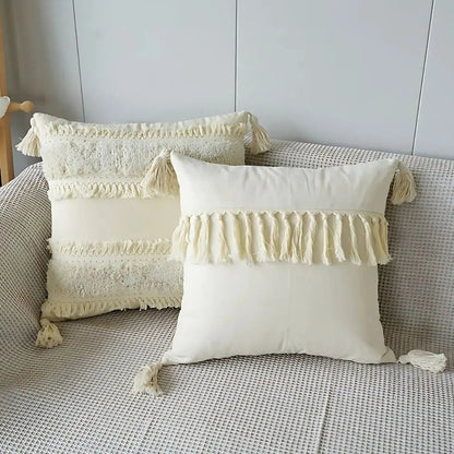 Coleção de Fronhas com Tufos e Franjas Boho